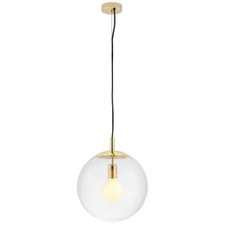 ALUR L gold pendant lamp, transparent shade, 40 cm
