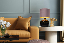 LORA table lamp pink, black base
