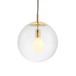 Lampa wisząca ALUR L złota, transparentny klosz, 40 cm