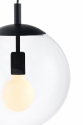 Pendant lamp ALUR S black, transparent shade, 25 cm