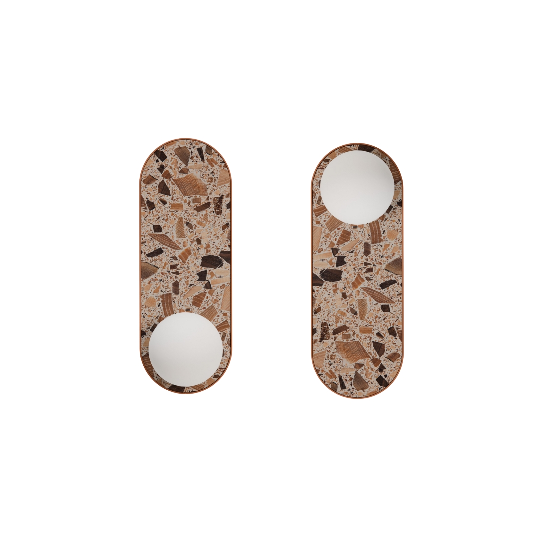 Oval wall lamp LEGRA IP44, terracotta