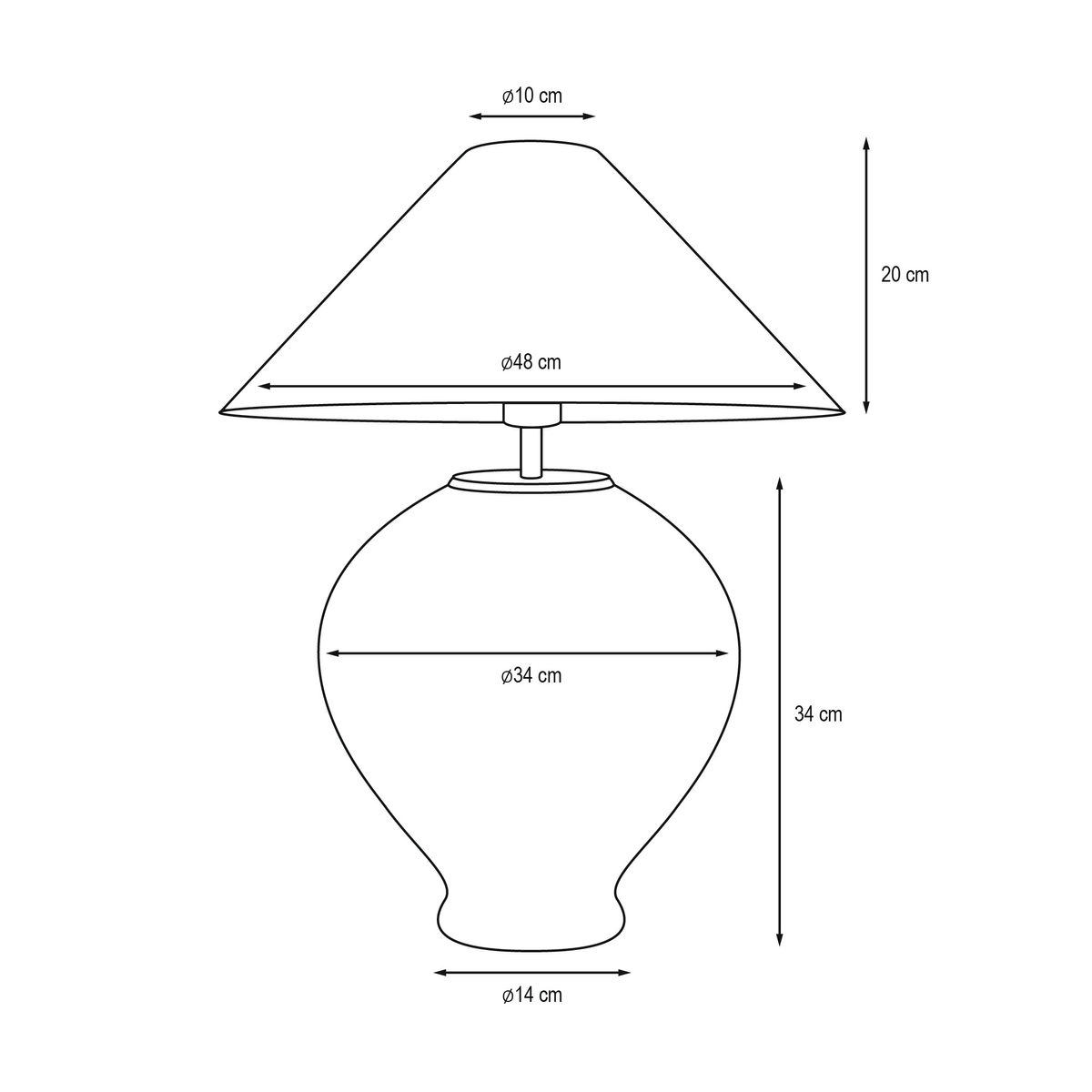 CLARA table lamp flax,  graphite base