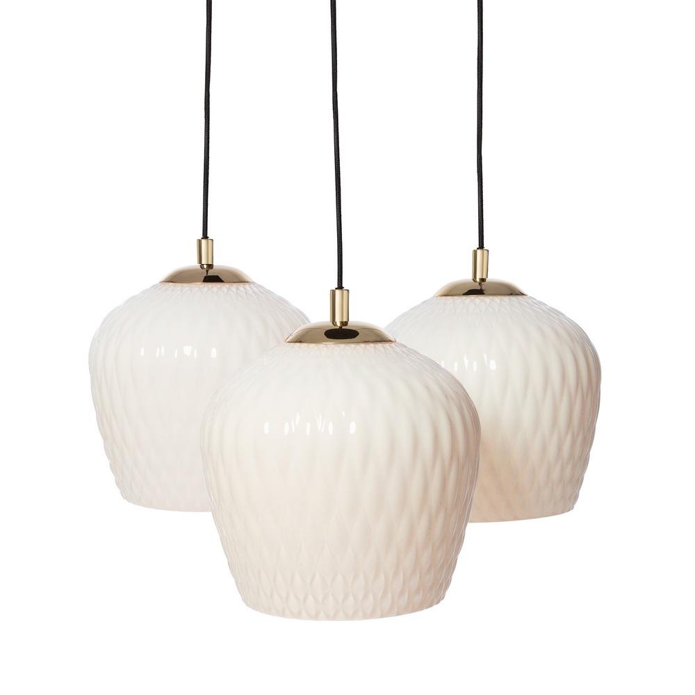 Three-point pendant lamp VENUS 3 white, on a plafond