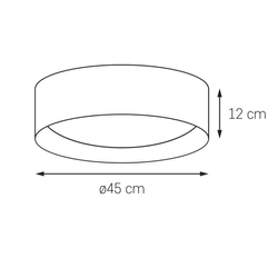 Plafond VERO L black, 45 cm, black interior