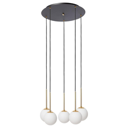 Lampa wisząca złota LAMIA 5 KASPA czarny przewód, Kaspa