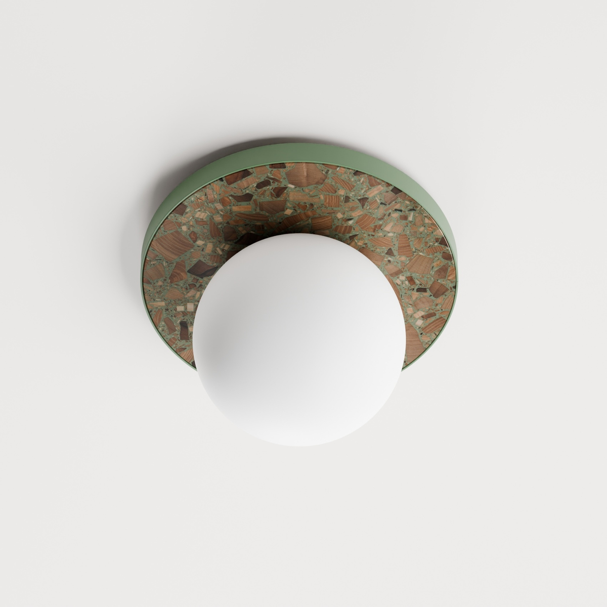 Round wall lamp LEGRA IP44, terracotta