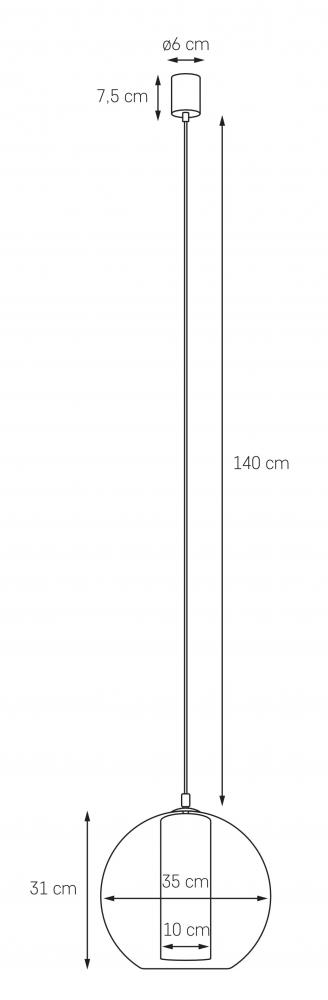 Lampa wisząca MERIDA L miedż, 35 cm