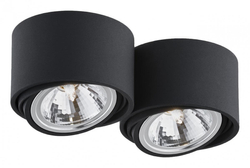 LUMOS 2 two-point ceiling spotlight black, 28 cm