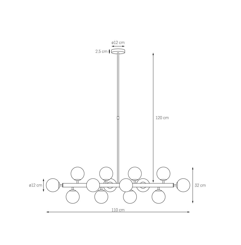 CUMULUS 1 fourteen-point chandelier, gold