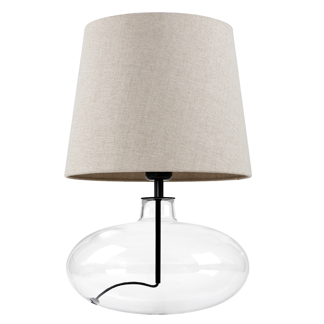 SAWA table lamp flax, transparent base