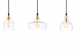 Lampa wisząca trzypunktowa LONGIS GOLD 3 na listwie