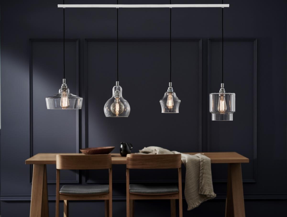 LONGIS CHROM 4 on strip pendant light