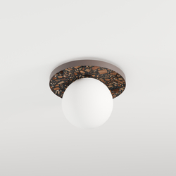 Round wall lamp LEGRA IP44, dark brown
