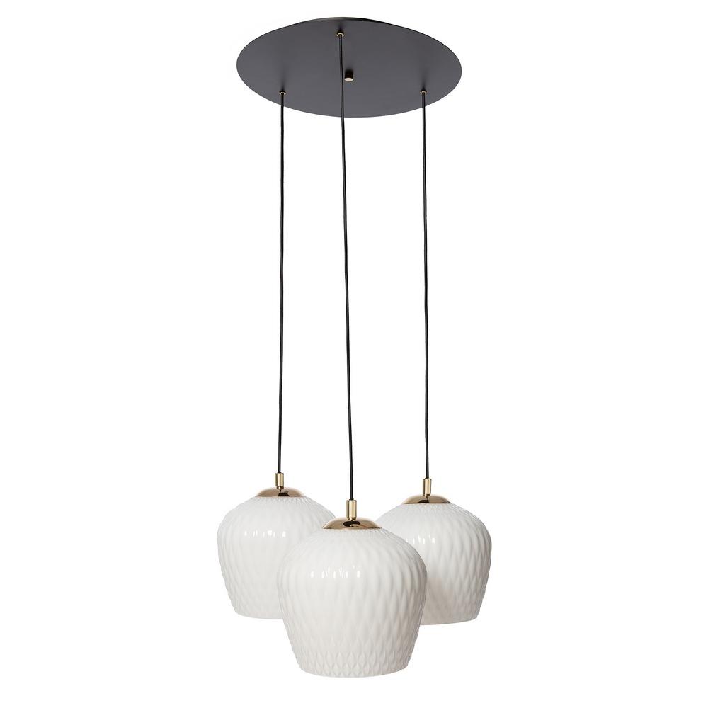 Three-point pendant lamp VENUS 3 white, on a plafond