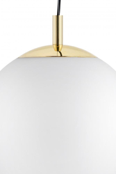 ALUR M gold pendant lamp, white shade, 30 cm