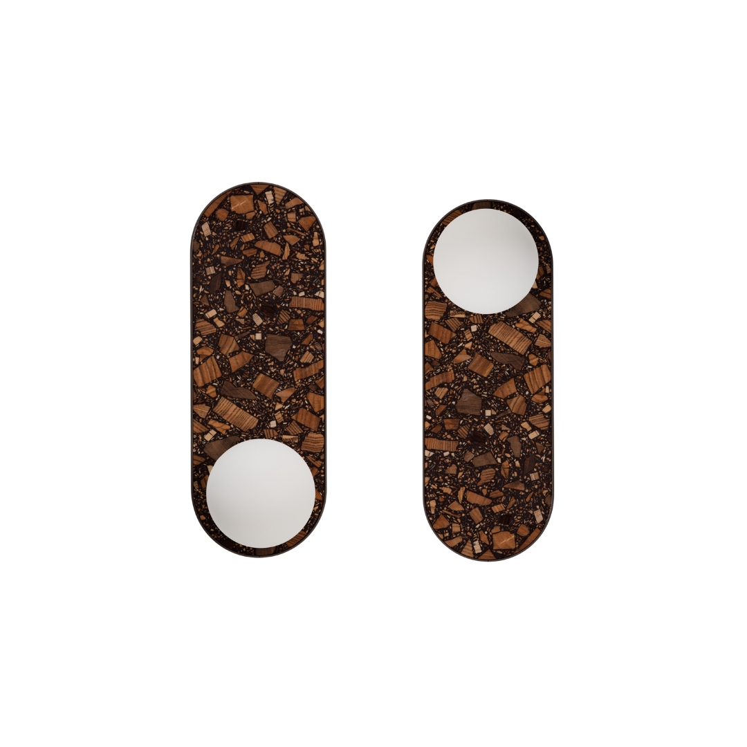 Oval wall lamp LEGRA IP44, brown