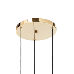 LAMIA 3 gold, black wire three-point pendant lamp