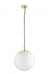 ALUR M gold pendant lamp, white shade, 30 cm