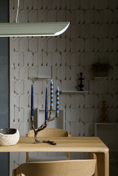 APOLIN 120 cm linear pendant lamp, sage and white