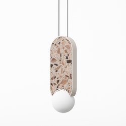 Lampa wisząca owalna LEGRA IP44, kremowa