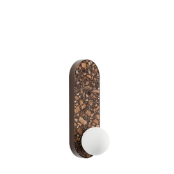 Oval wall lamp LEGRA IP44, brown