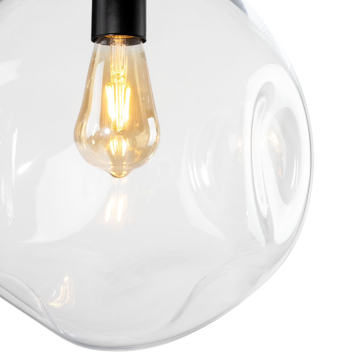 Lampa wisząca AVIA BLACK M transparentna, 30 cm