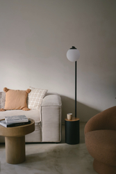 Lampa podłogowa BOTANICA DECO XL czarna, jasny dąb, 147 cm