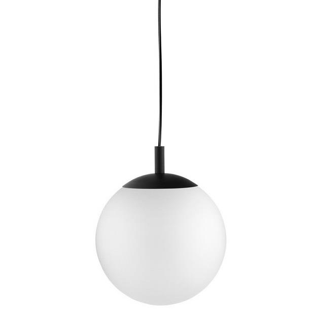 ALUR S pendant lamp black, white shade, 25 cm