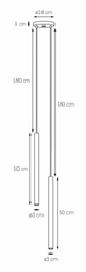 ROLL 2 two-point pendant lamp black