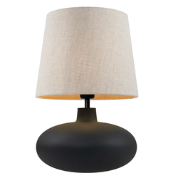 Lampa stołowa SAWA NEW len, grafitowa podstawa