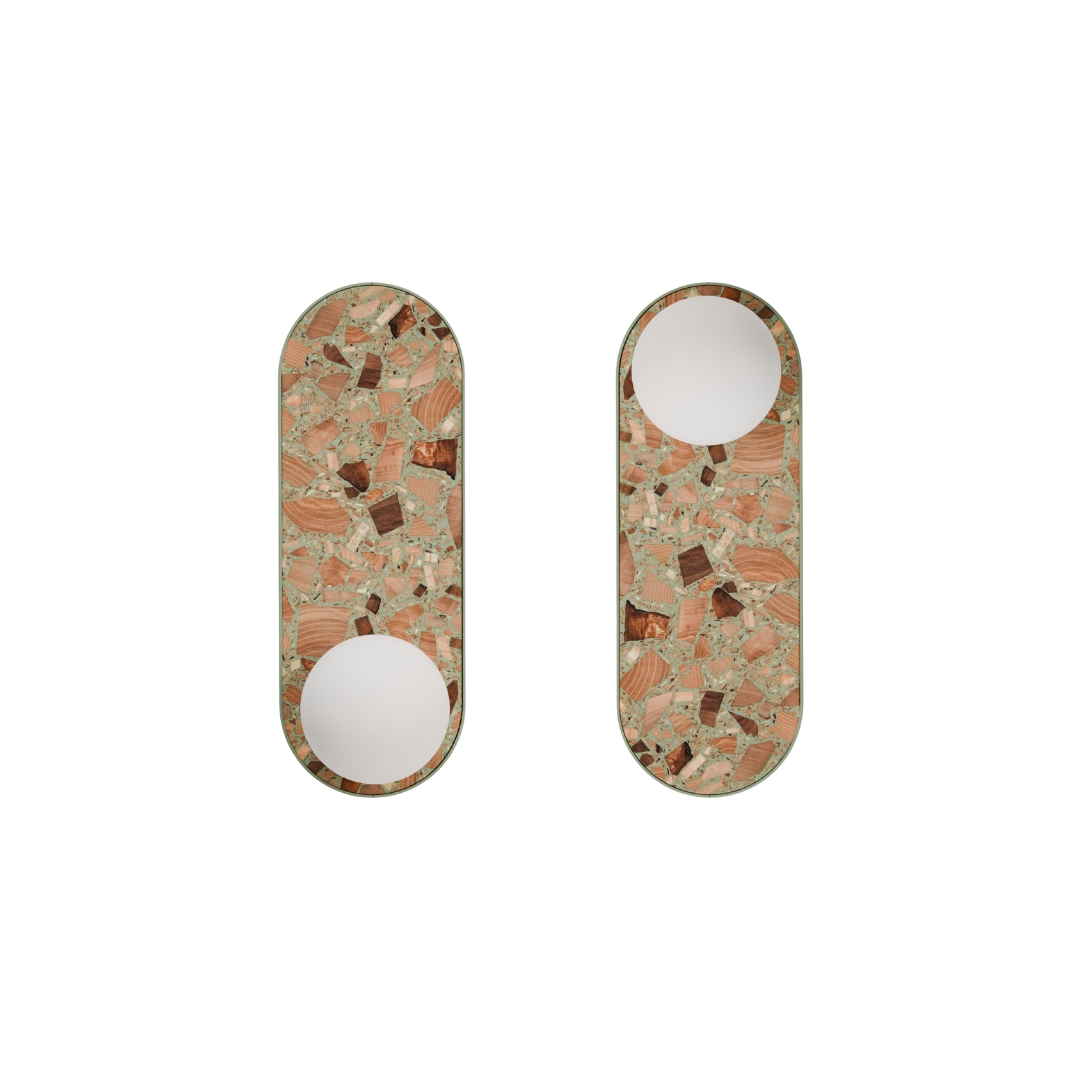 Oval wall lamp LEGRA IP44, sage