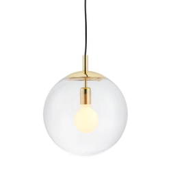 Lampa wisząca ALUR L złota, transparentny klosz, 40 cm