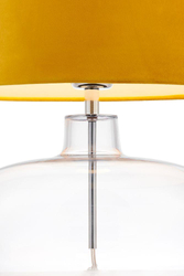 Настільна лампа SAWA VELVET жовта, прозора основа