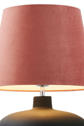 Lampa stołowa SAWA VELVET różowa, grafitowa podstawa