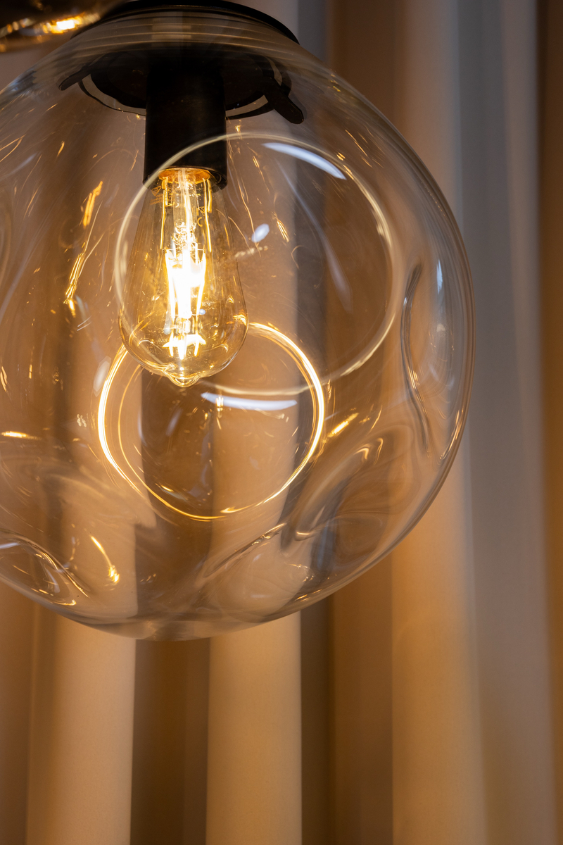 AVIA BLACK M transparent pendant lamp, 30 cm