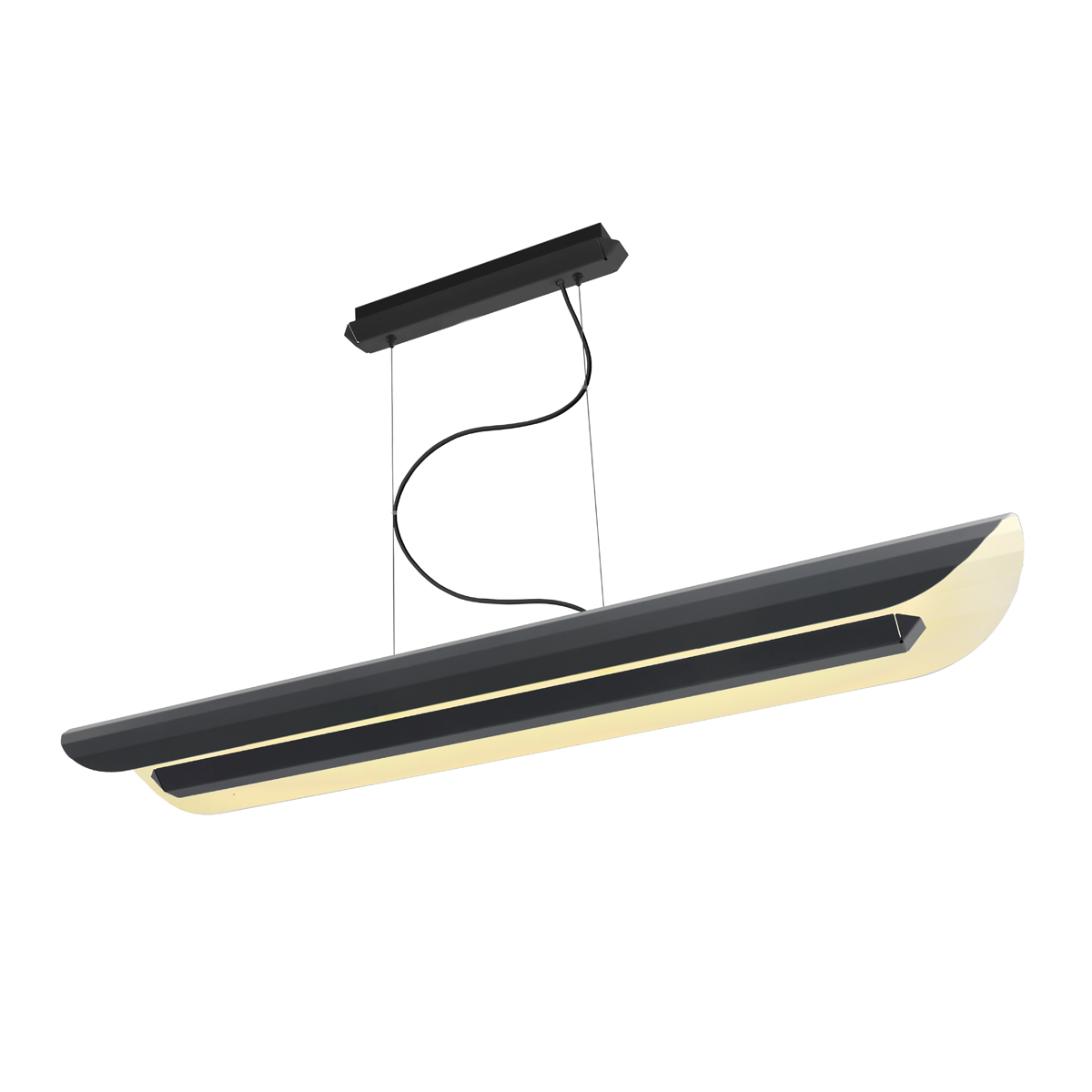 APOLIN 120 cm linear pendant lamp, black and white