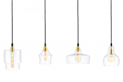 Lampa wisząca czteropunktowa LONGIS GOLD 4 na listwie