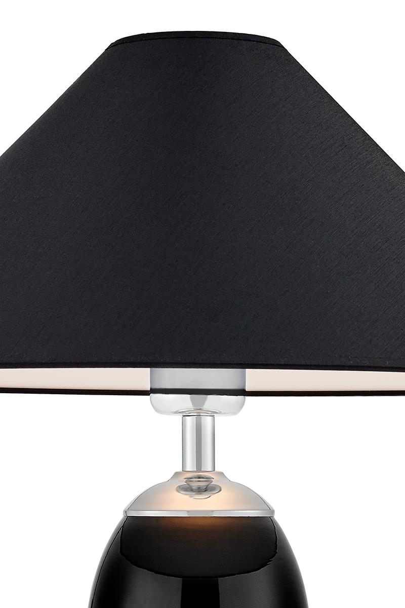 Lampa stołowa REA SILVER czarna, z czarną podstawą