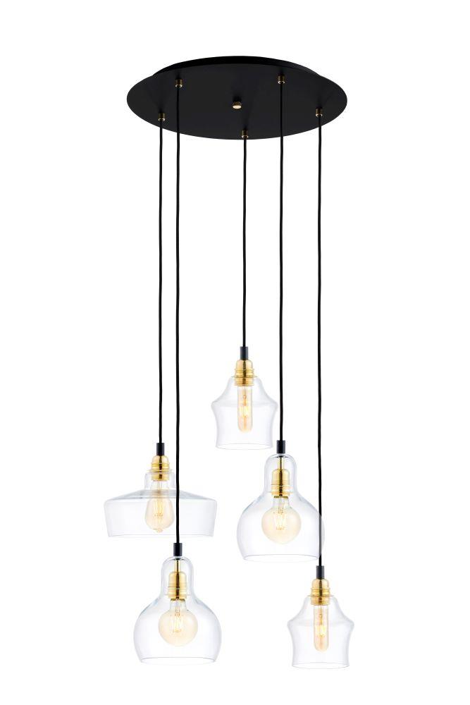 LONGIS GOLD 5 five-point plafond pendant lamp