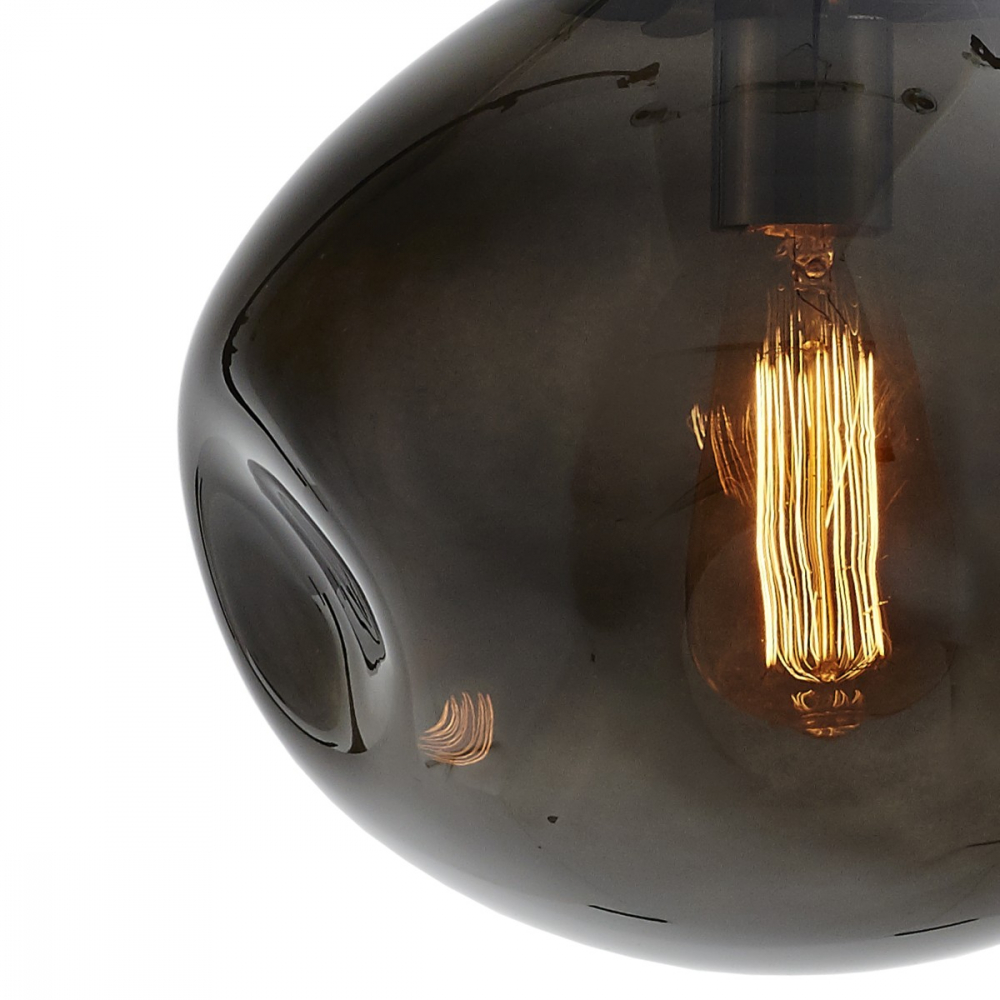 AVIA BLACK 3 smoky three-point pendant lamp