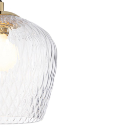 Three-point pendant lamp VENUS 3 transparent, on a strip