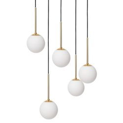 Lampa wisząca złota LAMIA 5 KASPA czarny przewód, Kaspa