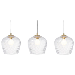 Three-point pendant lamp VENUS 3 transparent, on a strip