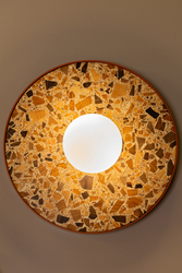 Round wall lamp LEGRA IP44, terracotta