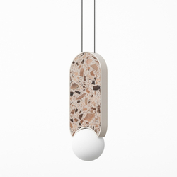 Lampa wisząca owalna LEGRA IP44, kremowa