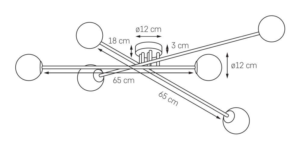 Ceiling lamp ASTRA 6 gold