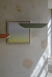 APOLIN 65 cm linear pendant lamp, sage and white