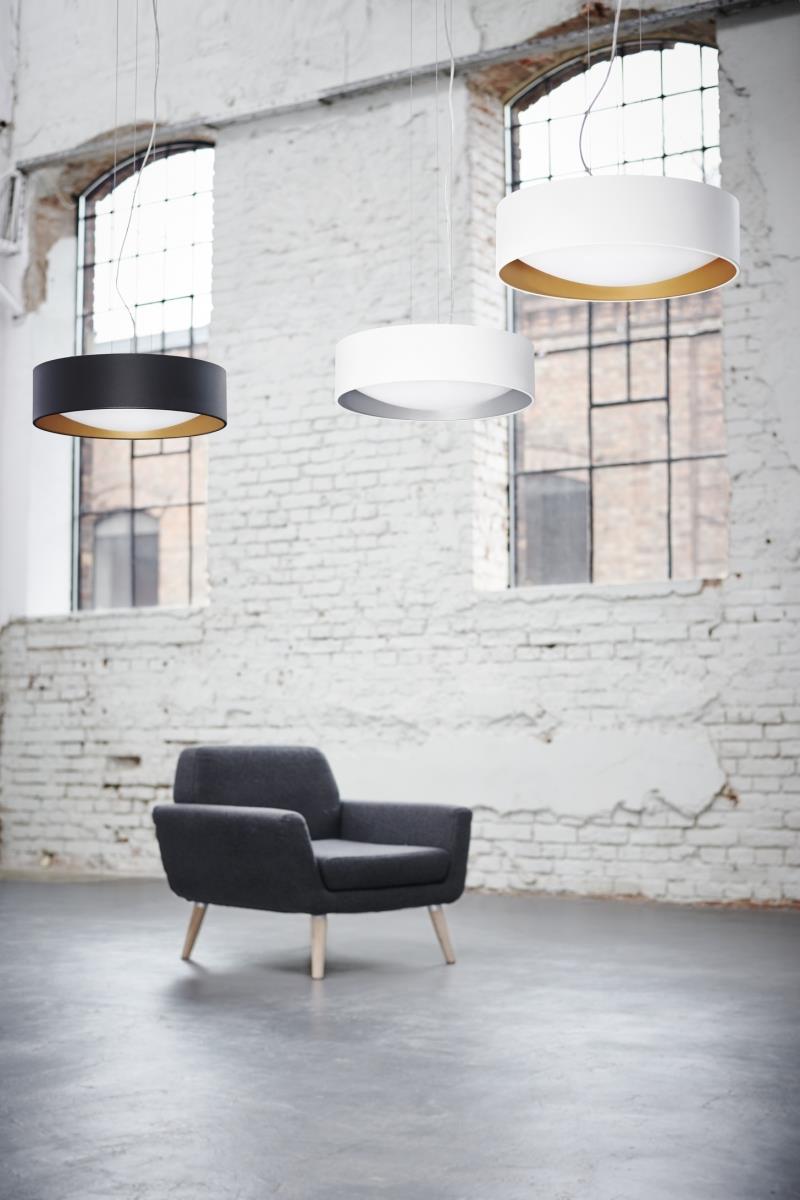 VERO pendant lamp black, 45 cm, gold interior