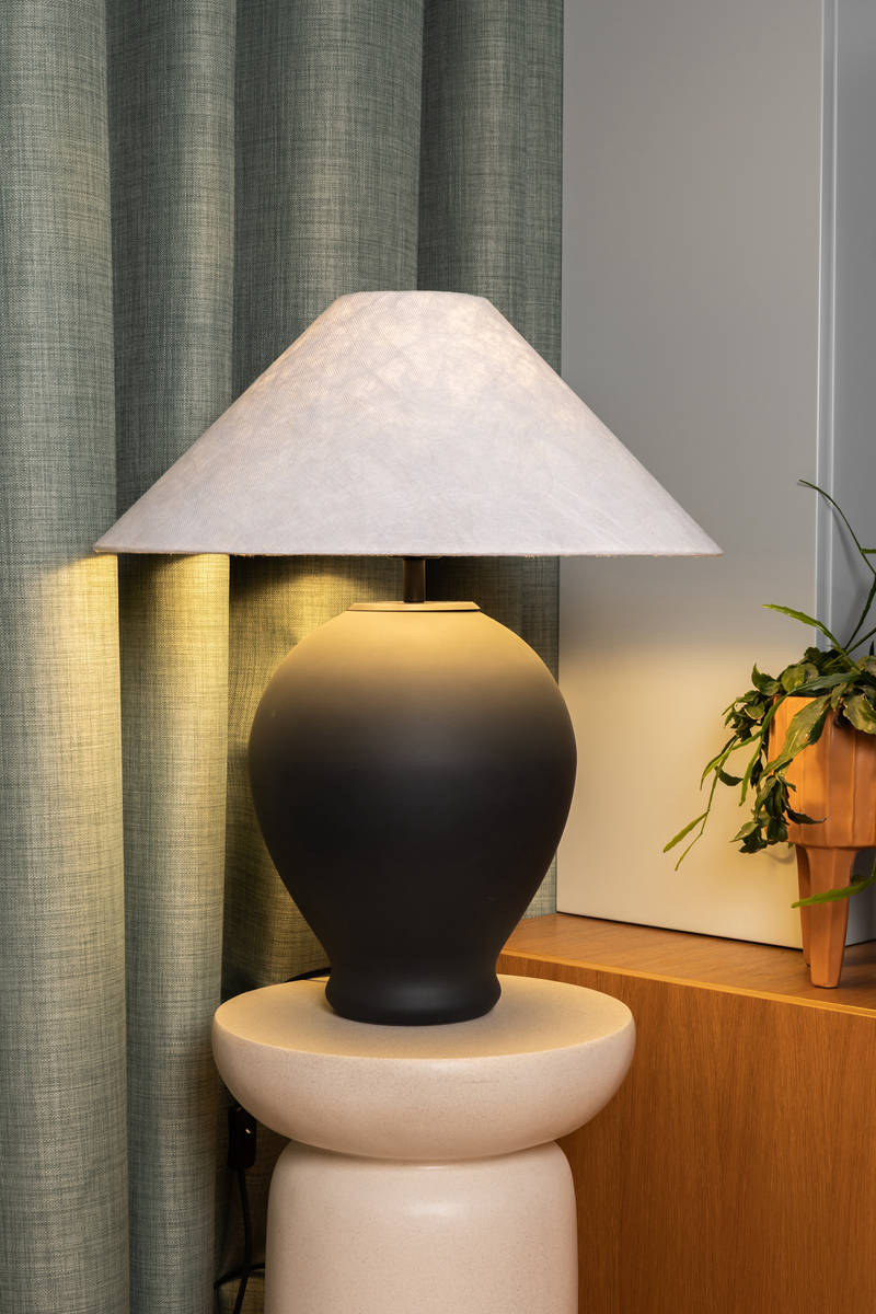 Lampa stołowa CLARA tyvek, grafitowa podstawa