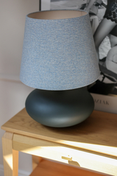 Lampa stołowa SAWA CLASSIC błękitny melanż, grafitowa podstawa